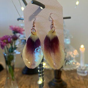 Real Tulip Petal Earrings - Unique Rose Gold Hypoallergenic Jewelry 🌷✨
